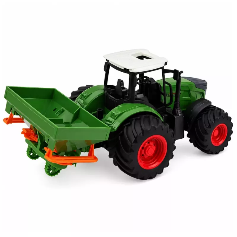 LEAN TOYS Ciągnik Rolniczy z Siewnikiem Gumowe Koła 1:24 Skala Pojazd Zabawkowy