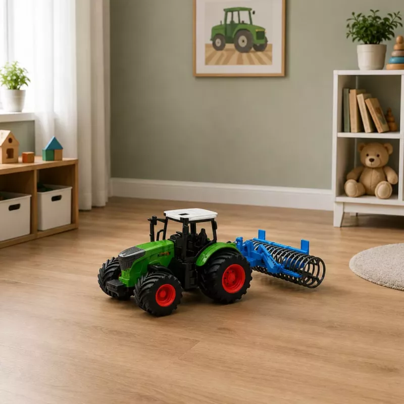 LEAN TOYS Ciągnik Rolniczy z Wałem Zielony 1:24