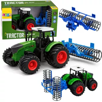 LEAN TOYS Ciągnik Rolniczy z Wałem Zielony 1:24