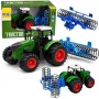 LEAN TOYS Ciągnik Rolniczy z Wałem Zielony 1:24