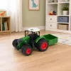 LEAN TOYS Ciągnik Rolniczy z Rozsiewaczem Nawozu Gumowe Koła Zielony 1:24