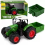 LEAN TOYS Ciągnik Rolniczy z Rozsiewaczem Nawozu Gumowe Koła Zielony 1:24