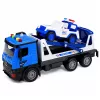 LEAN TOYS Policyjna laweta z radiowozem zestaw pojazdów światła dźwięki Niebieski