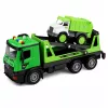 LEAN TOYS Zestaw pojazdów: laweta i śmieciarka z dźwiękami i światłami, zielony