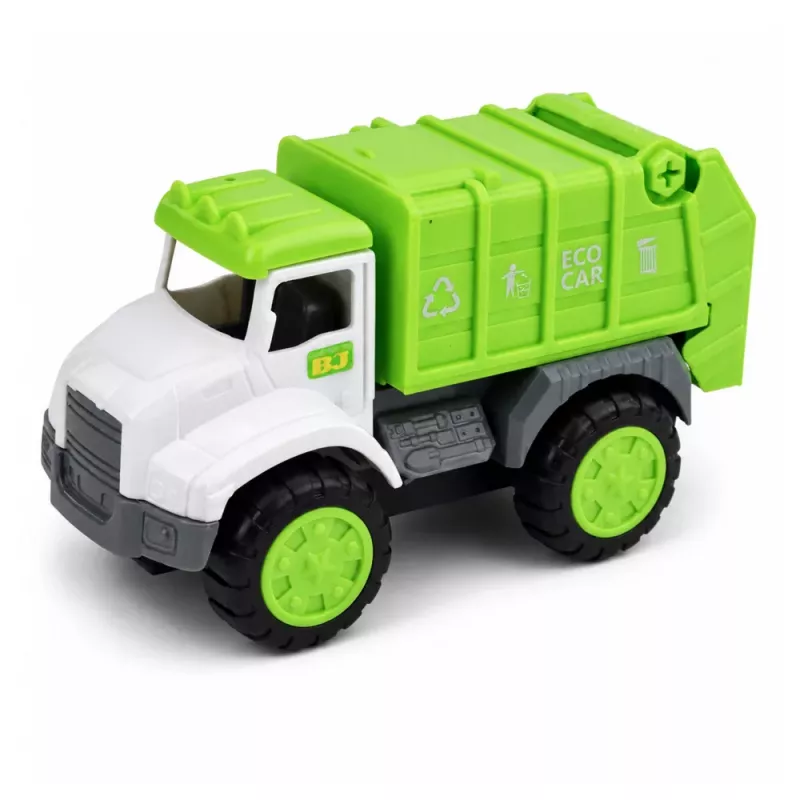 LEAN TOYS Zestaw pojazdów: laweta i śmieciarka z dźwiękami i światłami, zielony