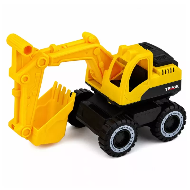 LEAN TOYS Zestaw Pojazdów Budowlanych Koparka Wywrotka Ruchome Światła Dźwięki Żółty