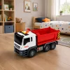 LEAN TOYS Wywrotka z podnoszoną skrzynią, otwieraną klapą, światłami i dźwiękami, czerwona