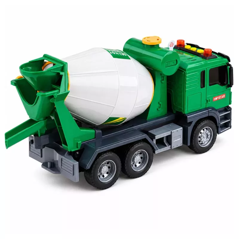 LEAN TOYS Betoniarka z obracającym się bębnem, światłami i dźwiękami, zielona