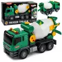 LEAN TOYS Betoniarka z obracającym się bębnem, światłami i dźwiękami, zielona