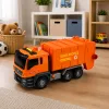 LEAN TOYS Śmieciarka z Koszami, Światłami i Dźwiękami - Pomarańczowa