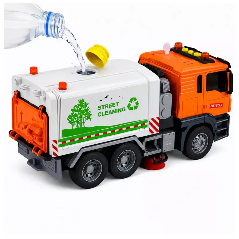 LEAN TOYS Zamiatarka uliczna z systemem spryskiwania wodą, światłami i dźwiękiem