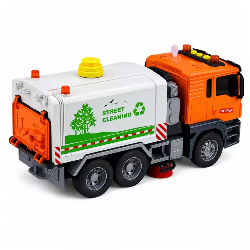 LEAN TOYS Zamiatarka uliczna z systemem spryskiwania wodą, światłami i dźwiękiem