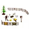 LEAN TOYS Zestaw Farm z Traktorem, Stajnią, Silosem, Figurkami, Zwierzętami, Narzędziami - 49 Elementów