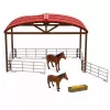 LEAN TOYS Zestaw Farm z Traktorem, Stajnią, Silosem, Figurkami, Zwierzętami, Narzędziami - 49 Elementów