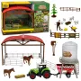 LEAN TOYS Zestaw Farm z Traktorem, Stajnią, Silosem, Figurkami, Zwierzętami, Narzędziami - 49 Elementów