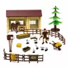 LEAN TOYS Zestaw Farmerski z Traktorem, Wiatrakiem, Stajnią, Przyczepą i Figurkami Zwierząt, 45 Elementów