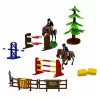 LEAN TOYS Zestaw Farm Horse Stables Horse Jumping Hills Figurki Akcesoria 69 szt.