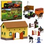 LEAN TOYS Zestaw Farm Stud Farm Tractor Obstacle Course Jumping Hills Horses Figures 72 szt.