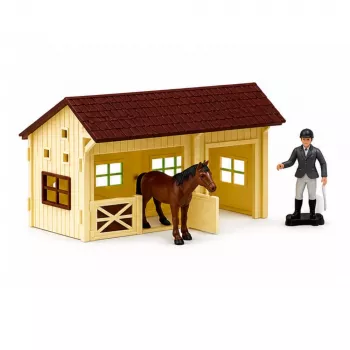 LEAN TOYS Zestaw Farm Horse Stud Tor Przeszkód Stajnia Konie Figurki 26 szt.