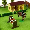 LEAN TOYS Zestaw Farm Horse Stud Tor Przeszkód Stajnia Konie Figurki 26 szt.