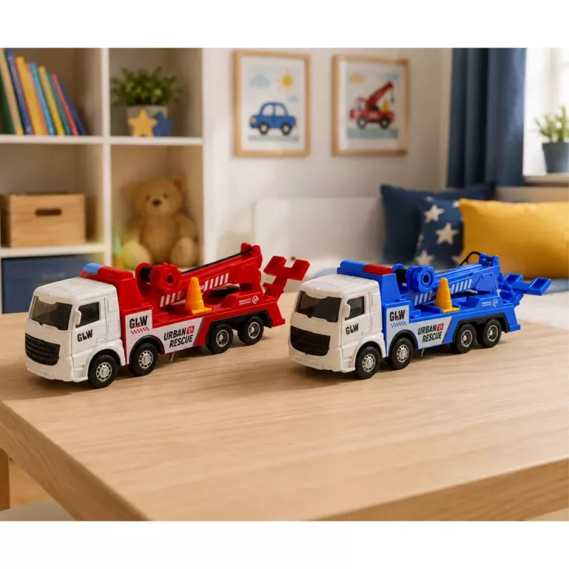 LEAN TOYS Boom Truck Metal Cab Adjustable Hook 1:55