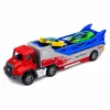 LEAN TOYS Ciężarówka z Rampą Transporter Wyrzutnia Samochód Napęd Sprężynowy 1:55