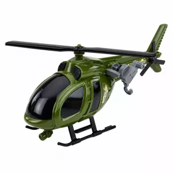 LEAN TOYS Śmigłowiec Wojskowy z Hakiem Światłami Dźwiękami Zielony
