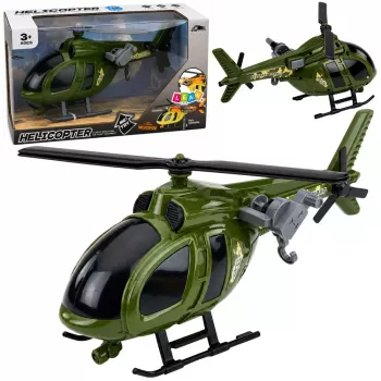 LEAN TOYS Śmigłowiec Wojskowy z Hakiem Światłami Dźwiękami Zielony
