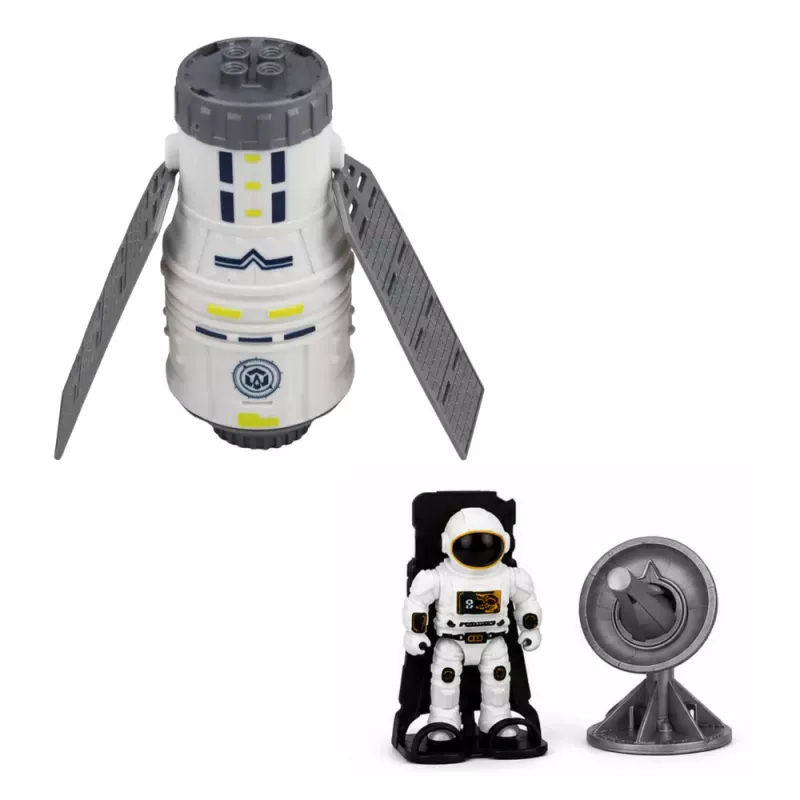 LEAN TOYS Zestaw Statek Kosmiczny Satelita Kapsuła Antena Komunikacyjna Astronauta