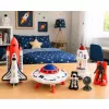 LEAN TOYS Zestaw Statek Kosmiczny UFO Rakieta Prom Kosmonauta Antena