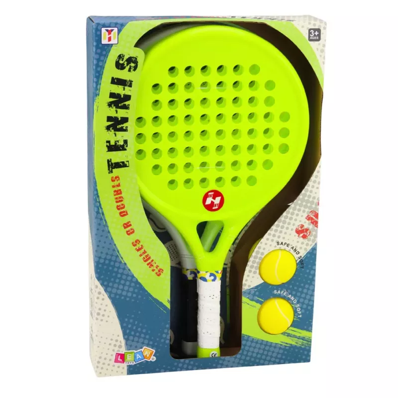 LEAN TOYS Beach and Garden Tennis Sports Set z Rakietami i Piankowymi Piłkami