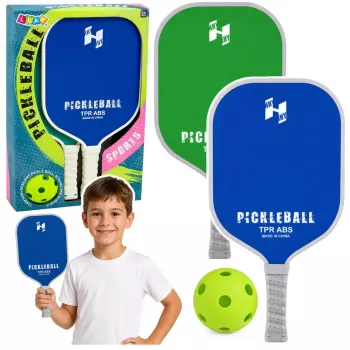 LEAN TOYS Zielono-Niebieski Zestaw Rakiet do Tenisa, Badmintona i Pickleballa