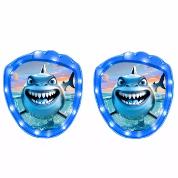 LEAN TOYS Gra zręcznościowa do rzucania i łapania, z rakietkami, świecącymi piłkami, rekin LED