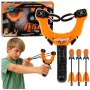 LEAN TOYS Zestaw sportowy proca z gwiżdżącymi strzałkami Pomarańczowy 15M