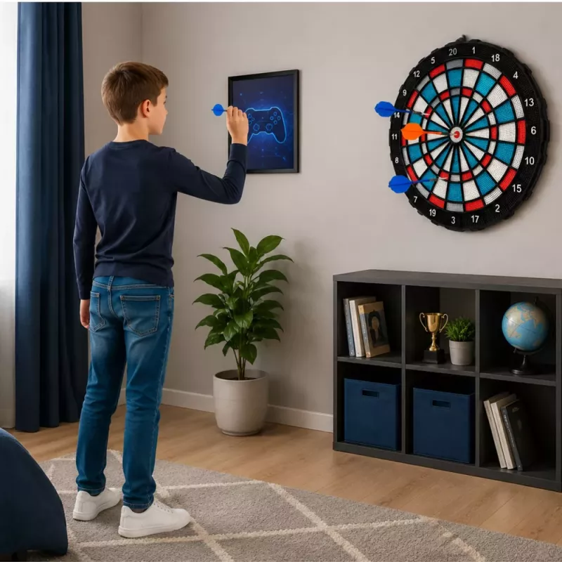 LEAN TOYS Elektroniczna tarcza do rzutek Soft Tip Darts Set 42.5 cm