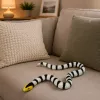 LEAN TOYS Gumowa figurka węża rozciągliwa realistyczna czarno-biała 33 cm