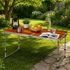 LEAN Folding Camping Table Adjustable Height Suitcase Wood