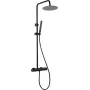 DEANTE Deszczownica z baterią prysznicową - Termostatyczny zestaw deszczownic, matowa czerń, kwadrat 250x250 mm