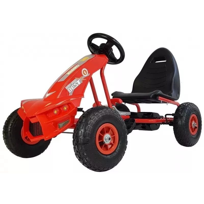 LEAN CARS Go-Cart A-18 Red Pedal Go-Kart