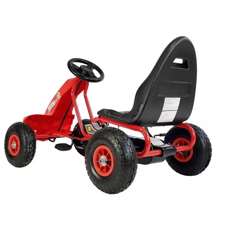 LEAN CARS Go-Cart A-18 Red Pedal Go-Kart