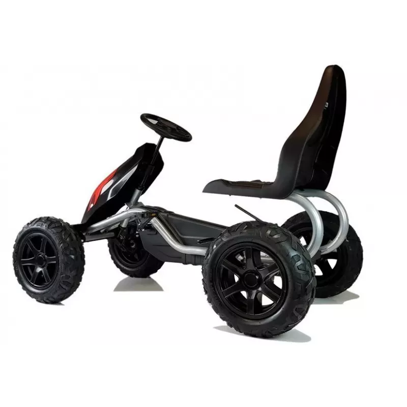 LEAN CARS Gokart B012 Inflatable Tires Black Pedal Go-Kart dla Dzieci 3-8 Lat