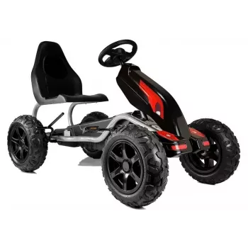 LEAN CARS Gokart B012 Inflatable Tires Black Pedal Go-Kart dla Dzieci 3-8 Lat