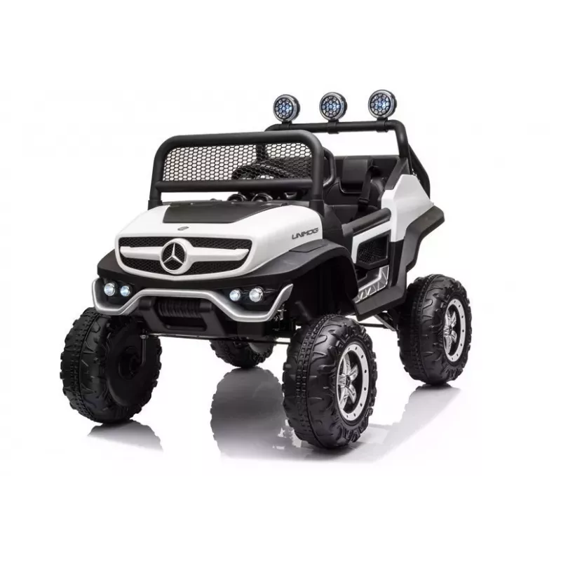 LEAN CARS Elektryczny samochodzik Mercedes Unimog S Biały