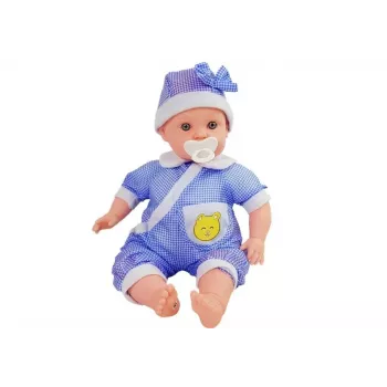 LEAN TOYS Lalka Bobas 45 cm Niebieskie Ubranko