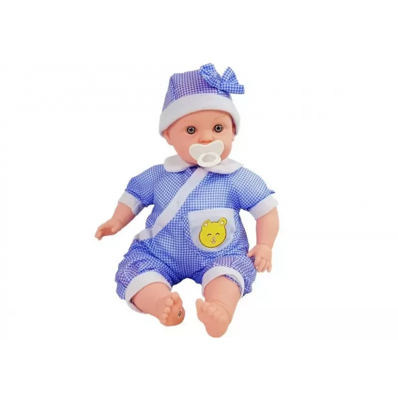 LEAN TOYS Lalka Bobas 45 cm Niebieskie Ubranko
