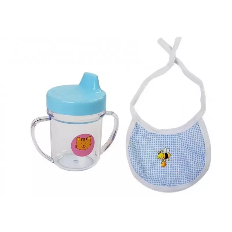 LEAN TOYS Lalka Bobas 45 cm Niebieskie Ubranko