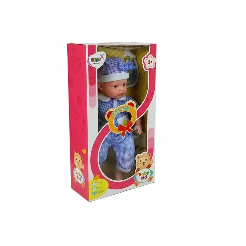 LEAN TOYS Lalka Bobas 45 cm Niebieskie Ubranko