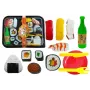 LEAN TOYS Zestaw do Sushi dla Dzieci z Sztućcami - 27 Elementów Drewnianego Jedzenia do Zabawy