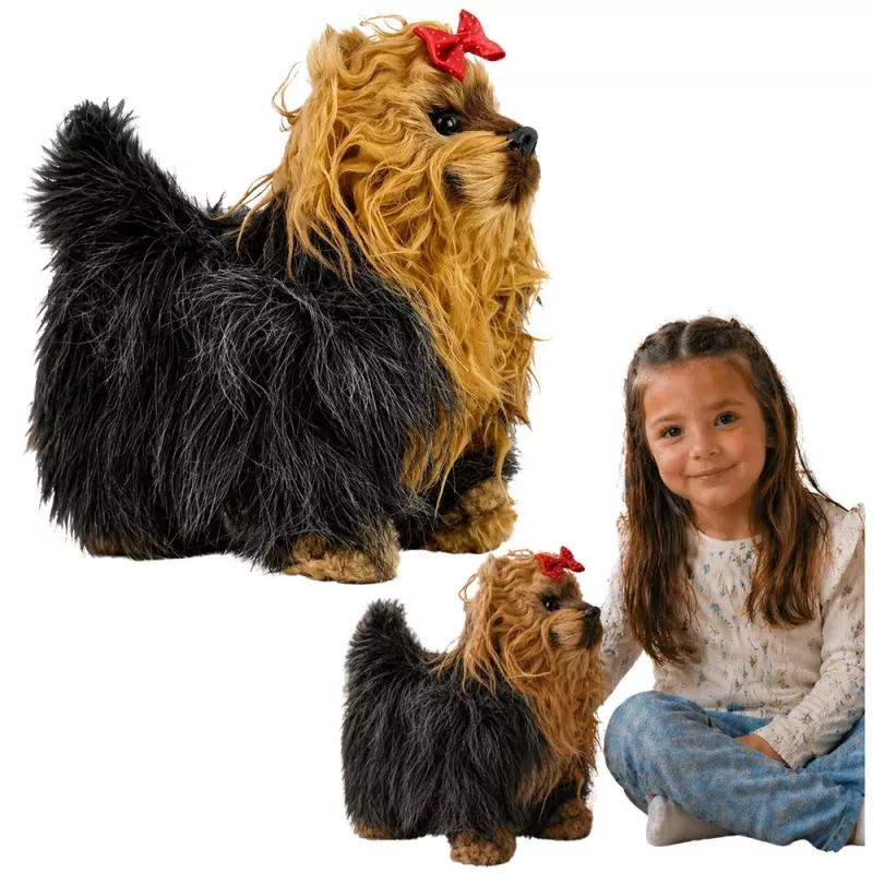 LEAN TOYS Interactive York Dog Moves Barks Brown-Black
