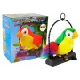 LEAN TOYS Papuga Chatterbox Powtarza Słowa Porusza Skrzydłami LED Światła Zielona